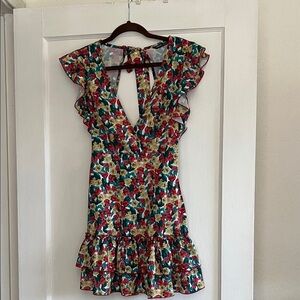SHEIN Multicolor Floral Ruffle Dress